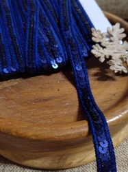 Flitrový prýmek šíře 12 mm barva modrá tmavá