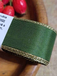 Stuha taftová šíře 25 mm s lurexem zelená zlatá