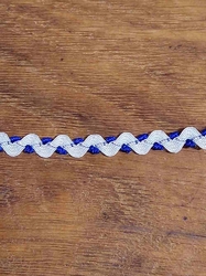 Hadovka ozdobná ozdobná šíře 4 mm bílo modrá