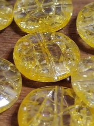 Plastové korálky placka 20 mm 5 ks žlutá