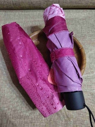Dámský skládací deštník kapky barva růžová