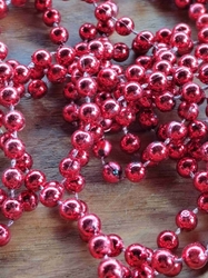Perlový řetěz Ø6 mm vánoční 2,6 m červený