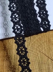 Bavlněná krajka šíře 12 mm paličkovaná černá