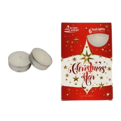 Svíčka čajová CHRISTMAS STAR WHITE 6ks MSC-TL1030