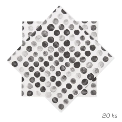 Ubrousek papír puntíky 20 ks 33x33 cm O0563