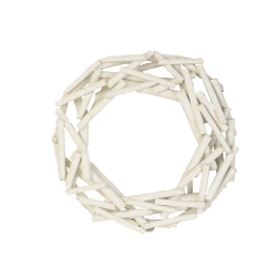Věnec z dřívek bílý pr. 30 cm P0275