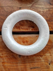 Věnec Ø29 cm polystyren seříznutý bílá