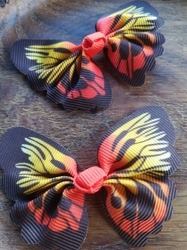 Textilní aplikace / nášivka 3D motýl hnědooranžový