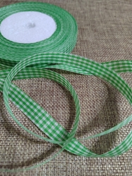 Károvaná stuha šíře 12 mm zelená