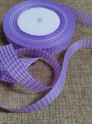 Károvaná stuha šíře 18 mm fialová světlá