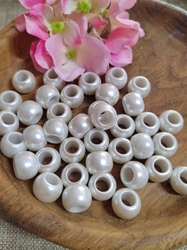 Plastové perly s velkým průvlekem / plavkové 11x15 mm 10 ks