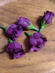 Umělý květ poupátko růže Ø20 mm fialová tmavá 