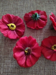 Umělý květ čajová růže Ø50 mm červená