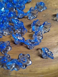 Plastové korálky zvoneček / sukýnka 12 mm 100 ks modré