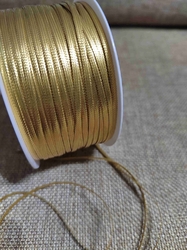 Dutinka s lurexem šíře 2,5 mm plochá zlatá