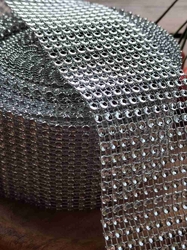 Diamantový pás / borta šíře 58 mm stříbrná