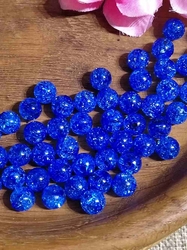 Plastové korálky kraklované Ø8 mm 50 ks modrá