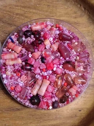 Korálky skleněné směs 120g růžové