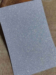 Pěnová guma Moosgummi s glitry 20x30 cm stříbrná