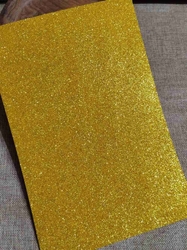 Pěnová guma Moosgummi s glitry 20x30 cm zlatá