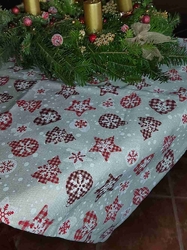 Vánoční ubrus 130 x 80 cm béžová třpytivá