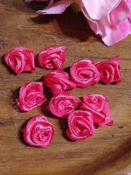 Saténová textilní růže Ø13-15 mm růžová korálová 