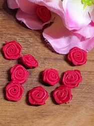 Saténová růže Ø10 mm červená