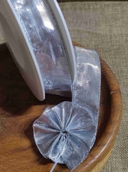Stahovací stuha lámová, metalická šíře 25 mm vánoční barva stříbrná