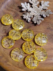 Plastové korálky placka 20 mm 5 ks žlutá
