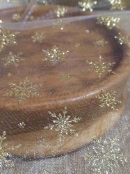 Organza s glitrovými vločkami šíře 150 cm bílá se zlatou 