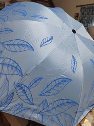 Dámský skládací deštník listy barva modrá světlá