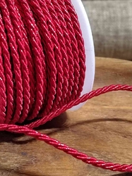 Šňůra kroucená s lurexem Ø3 mm červená
