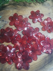 Plastové korálky květ / sukýnka Ø26 mm červená tmavá
