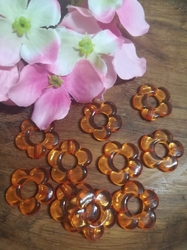 Plastové korálky květinka 19 mm oranžová