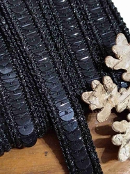 Flitrový prýmek šíře 12 mm barva černá