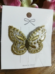 Motýl s klipem zlatý