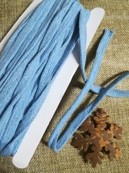 Bavlněná šňůra plochá / dutinka šíře 10 mm modrá světlá