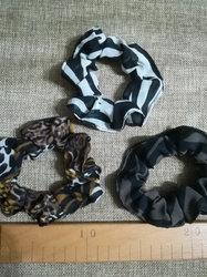 Gumička scrunchie do vlasů sada 3 ks vzor č.7