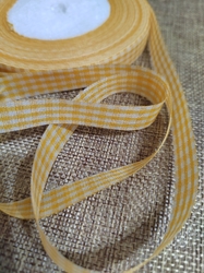 Károvaná stuha šíře 12 mm žlutá