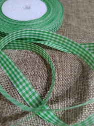 Károvaná stuha šíře 12 mm zelená