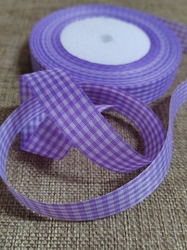 Károvaná stuha šíře 18 mm fialová světlá
