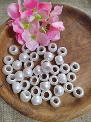 Plastové perly s velkým průvlekem / plavkové 11x15 mm 10 ks