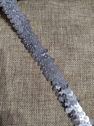 Flitrový prýmek šíře 20 mm stříbrný