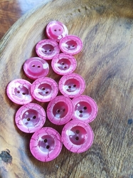 Knoflík růžový tmavší 14 mm