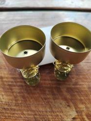 Vánoční svícny na čajové svíčky s klipem - sada 4 ks zlatá