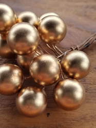 Vánoční dekorační kuličky s drátkem Ø16 mm 12 ks zlatá tmavá