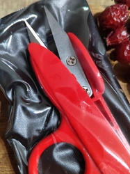 Nůžky cvakačky délka 12 cm s plastovou rukojetí červená