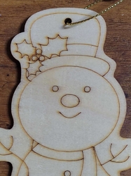 Dřevěná dekorace sněhulák