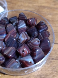Korálky skleněné směs 30g hnědá tmavá