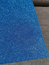 Pěnová guma Moosgummi s glitry 20x30 cm modrá světlá